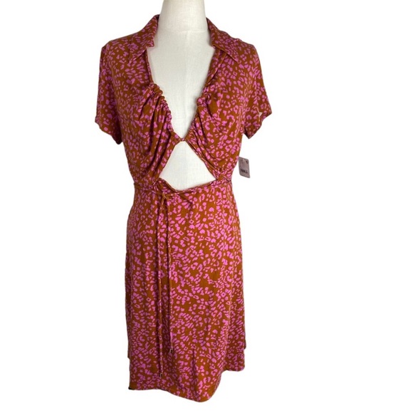 Free People Womens Cut Out Floral Mini Dress - Picture 3 of 14